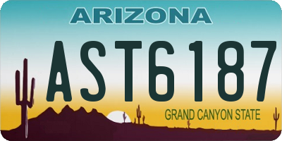 AZ license plate AST6187