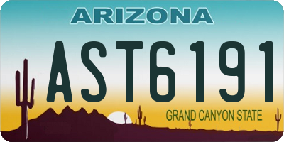 AZ license plate AST6191