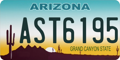AZ license plate AST6195
