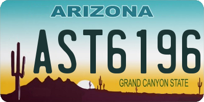 AZ license plate AST6196