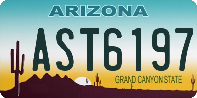 AZ license plate AST6197