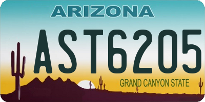 AZ license plate AST6205