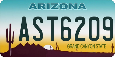 AZ license plate AST6209
