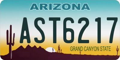 AZ license plate AST6217