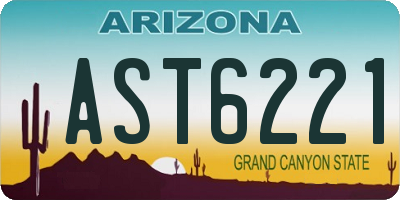 AZ license plate AST6221