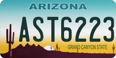 AZ license plate AST6223