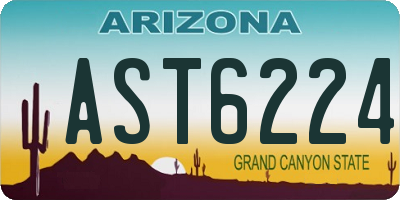 AZ license plate AST6224