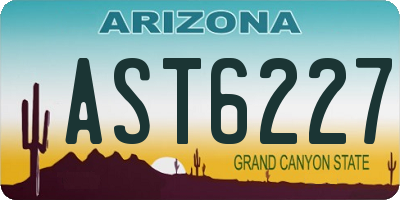 AZ license plate AST6227