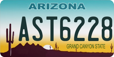 AZ license plate AST6228