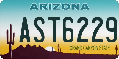 AZ license plate AST6229