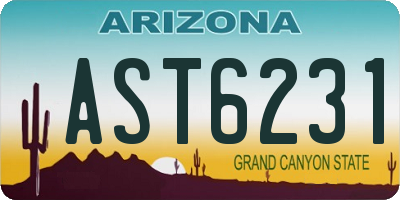 AZ license plate AST6231
