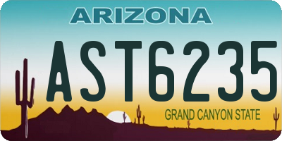 AZ license plate AST6235