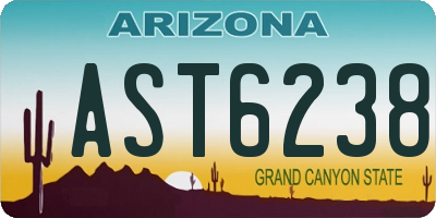 AZ license plate AST6238