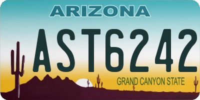 AZ license plate AST6242