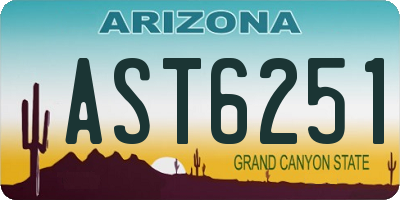 AZ license plate AST6251