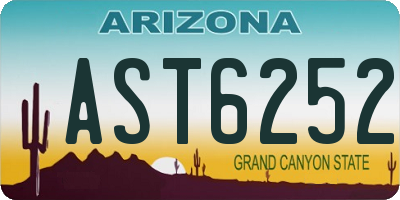AZ license plate AST6252