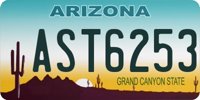 AZ license plate AST6253