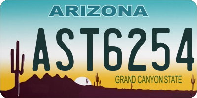 AZ license plate AST6254