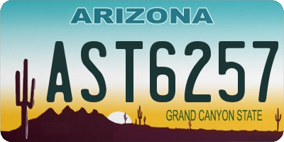 AZ license plate AST6257