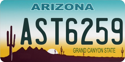 AZ license plate AST6259