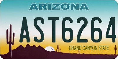 AZ license plate AST6264
