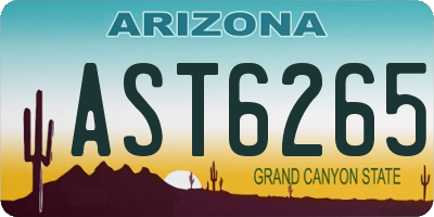 AZ license plate AST6265