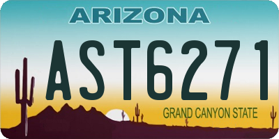 AZ license plate AST6271
