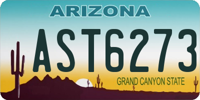 AZ license plate AST6273
