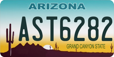 AZ license plate AST6282