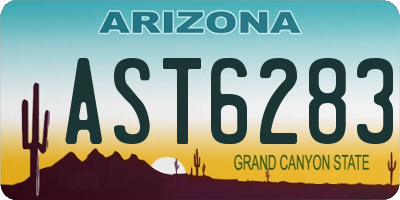 AZ license plate AST6283