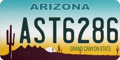 AZ license plate AST6286