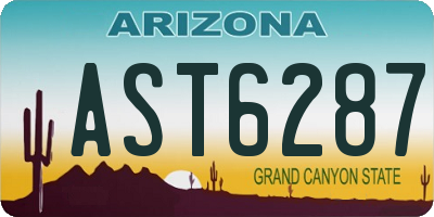 AZ license plate AST6287