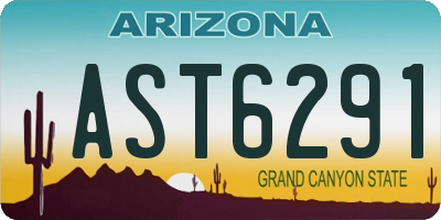 AZ license plate AST6291