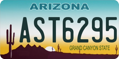 AZ license plate AST6295