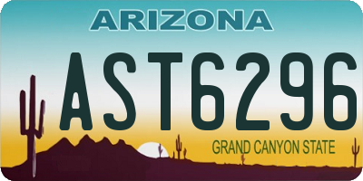 AZ license plate AST6296