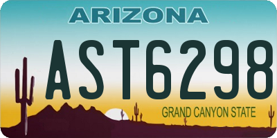 AZ license plate AST6298
