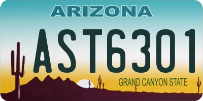 AZ license plate AST6301