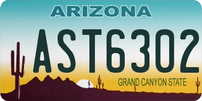AZ license plate AST6302