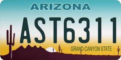 AZ license plate AST6311