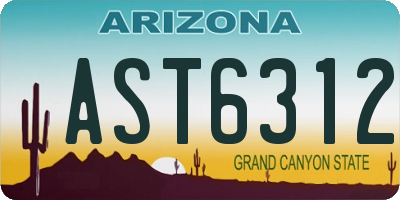 AZ license plate AST6312