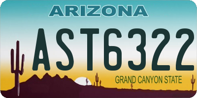 AZ license plate AST6322