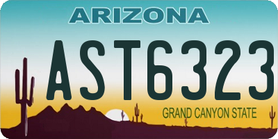 AZ license plate AST6323