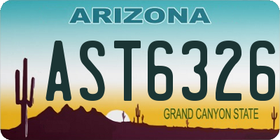 AZ license plate AST6326
