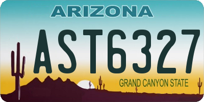 AZ license plate AST6327