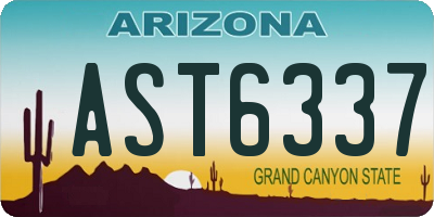AZ license plate AST6337