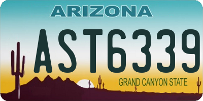 AZ license plate AST6339