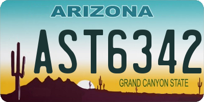AZ license plate AST6342