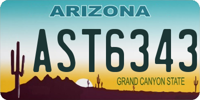 AZ license plate AST6343