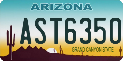 AZ license plate AST6350