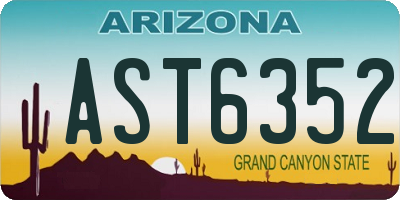 AZ license plate AST6352